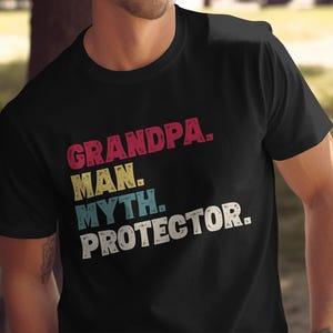 Opa Man Mythos Beschützer T-Shirts, lustige Opa Geschenke, bester Großvater aller Zeiten, cooles Opa Tee