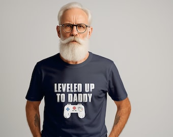 Leveled Up To Daddy T-Shirt: Gamer Dad Gift