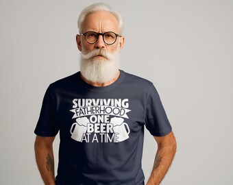 Surviving Fatherhood T-Shirt: Funny Beer Lover Dad Tee
