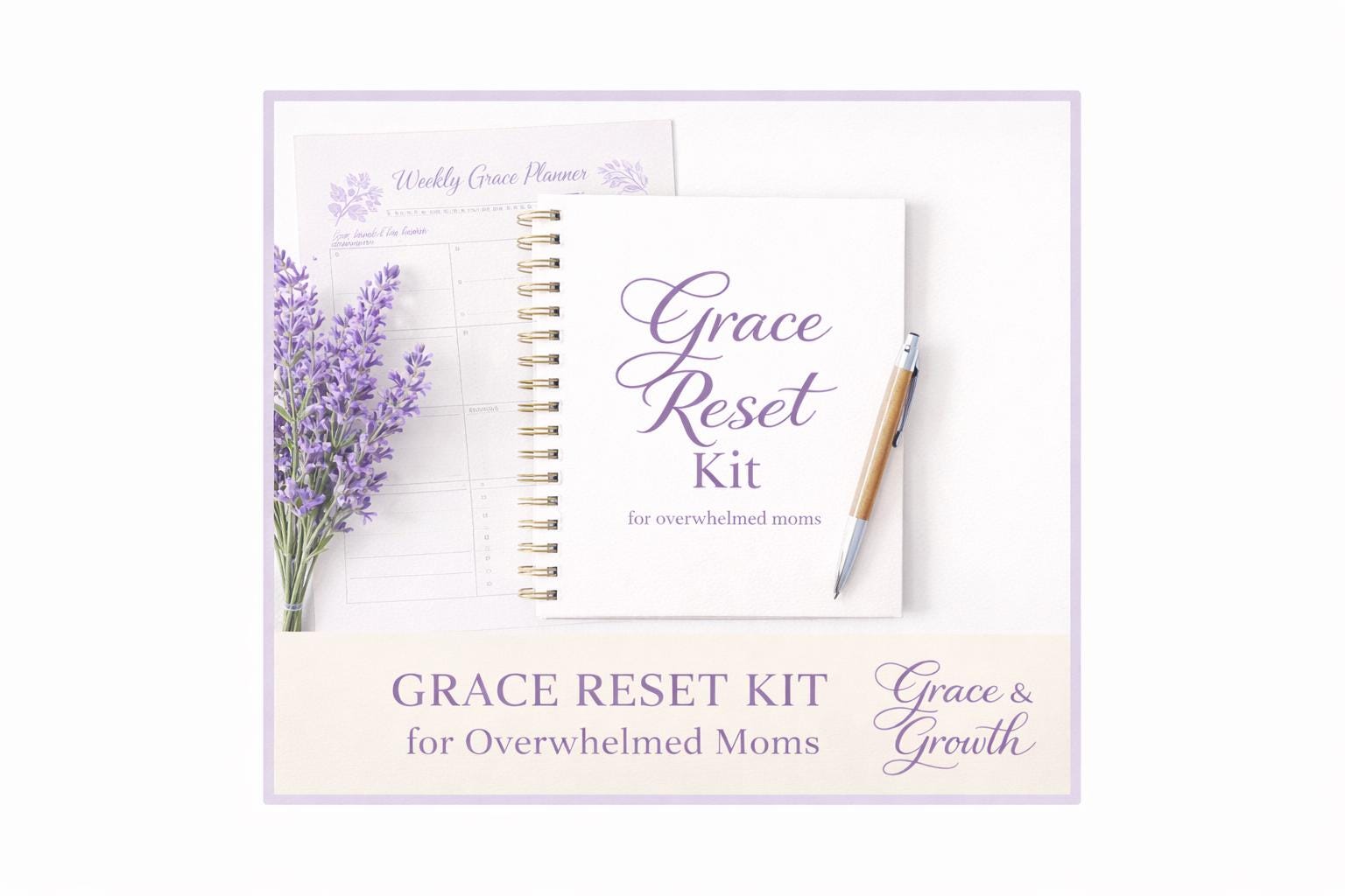 Grace & Growth Reset Kit for Overwhelmed Moms | Printable Self Care ...