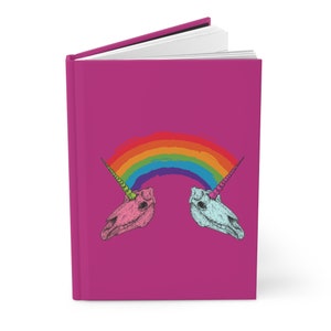 Unicorn Rainbow Skull Hardcover Journal