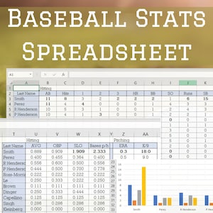 Baseball Stats Spreadsheet Track Your Players and Team Stats Excel