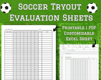 Soccer Tryout Evaluation Sheets | Printable and Customizable