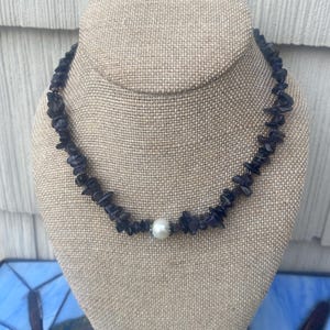 Kyanite and Pearl Necklace