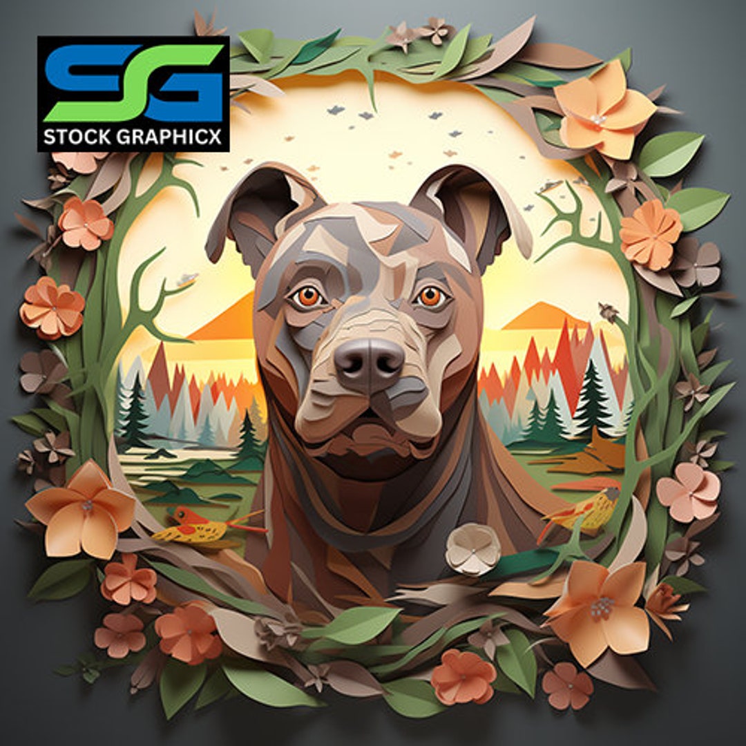 3D Dog Illustration Printable Dog Artistry Printable Canine - Etsy