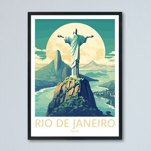 Stampa di Rio de Janeiro, Arte murale Brasile, Cristo Redentore, Poster di Rio de Janeiro, Parete di viaggio, Poster di viaggio, Arte murale brasiliana, Memoria