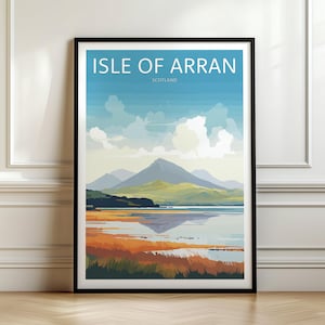 Isle of Arran Travel Print, Arran Wall Art, Isle of Arran Travel Poster, Scottish Landscape, Retro Travel Print, Memory Wall, Travel Wall