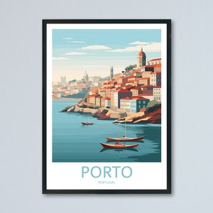 Porto Travel Print, Porto Wall Art, Porto Travel Poster, Portuguese Portrait, City of Porto, Retro Travel Print, Memory Wall, Travel Wall