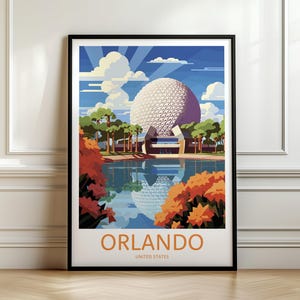 Stampa Spaceship Earth Disney, Epcot Wall Art, Poster Disney, Retro, Stampa Walt Disney World, Stampe Disney, Regali Disney, Orlando Florida