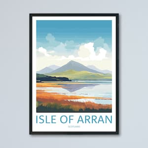 Isle of Arran Travel Print, Arran Wall Art, Isle of Arran Travel Poster, Arran Print, Island , Retro Travel Print, Memory Wall, Travel Wall