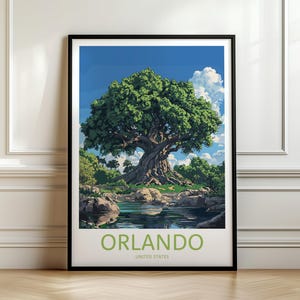 Stampa Disney Animal Kingdom, Poster Albero della vita, Parco Disney, Poster Orlando Florida, Parchi Disney, Arte murale Disney, Parco a tema