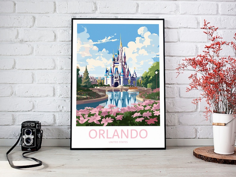 Orlando Travel Print Orlando Wall Art Orlando Theme Park Etsy Canada