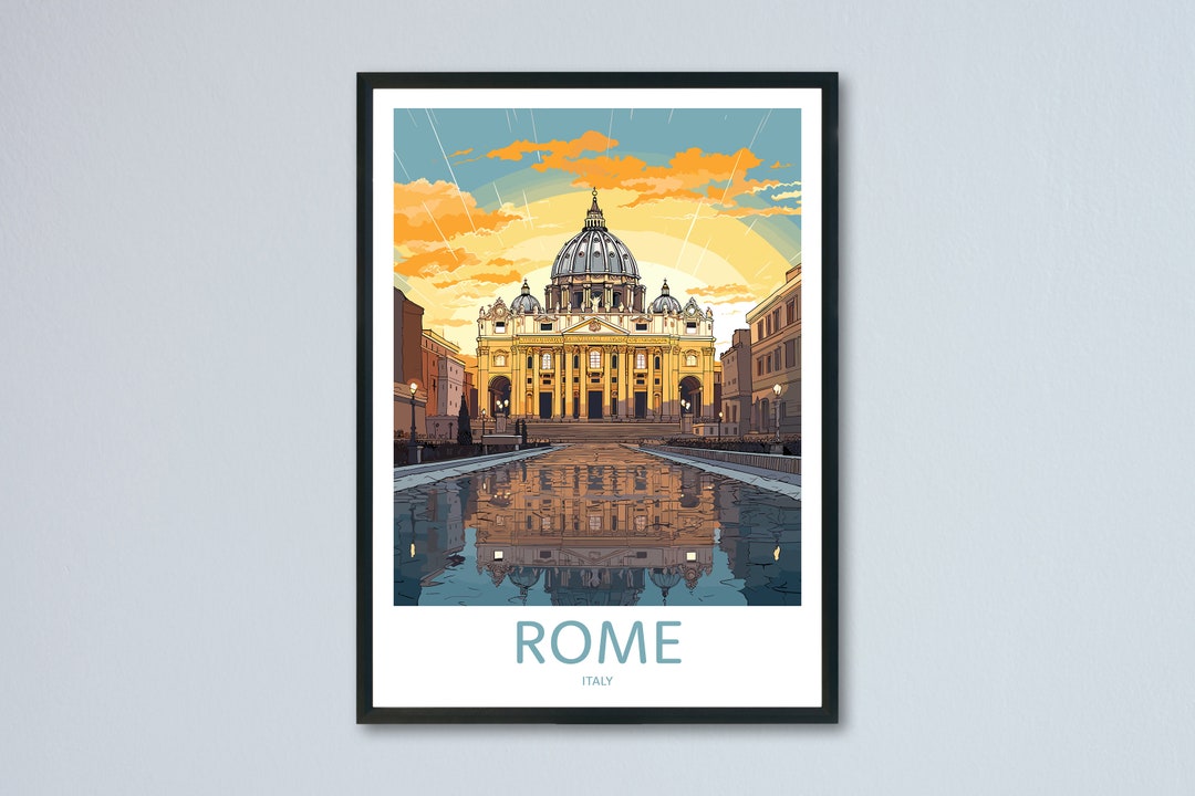 Window View Poster Rome Rome Travel Print, St Peter's Basilica Poster, Vatican City, Rome ...