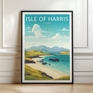 Isle of Harris Reise-Druck, Harris Wandkunst, Isle of Harris Reise-Plakat, Harris Harry Potter, Retro Reise-Druck, Speicherwand, Reisewand