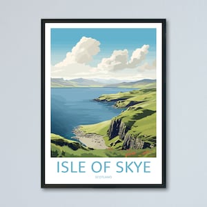 Isle of Skye Travel Print, Isle of Skye Wall Art, Skye Travel Poster, Scottish Islands Art, Retro Travel Print, Memory Wall, Travel Wall