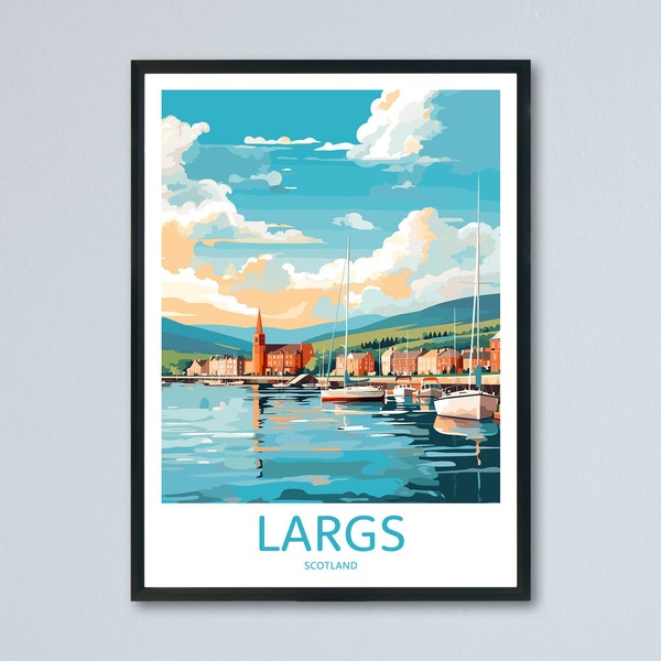 Largs Travel Print, Firth of Clyde, Scottish Seaside Home Decor Travel Wall Art, Scottish Landscape, Travel Print, Memory Wall, Travel Wall