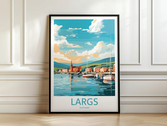 Largs Travel Print, Firth of Clyde, Scottish Seaside Home Decor Travel Wall Art, Scottish Landscape, Travel Print, Memory Wall, Travel Wall