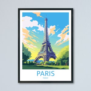 Paris Travel Print, Wall Art Paris, Eiffel Tower, Paris poster, Paris Wall Decor, Eiffel Tower Poster, Retro Travel Poster, Travel Wall