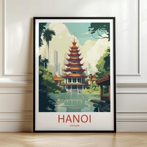 Hanoi Reise Print Wandkunst, Hanoi Wandbehang Wohnkultur, Hanoi Geschenk Kunstliebhaber, Vietnam Kunstliebhaber Geschenk, Reisewand, Urlaubserinnerung