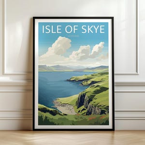 Isle of Skye Travel Print, Isle of Skye Wall Art, Skye Travel Poster, Scottish Islands Art, Retro Travel Print, Memory Wall, Travel Wall