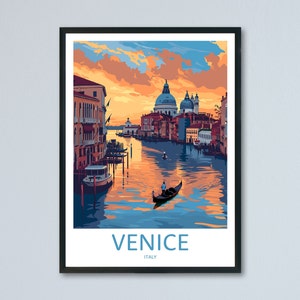 Venice Travel Print Wall Art, Venice Travel Poster, Italy Travel Wall Art, Birthday Anniversary Gift, Retro Travel Print, Basilica San Marco