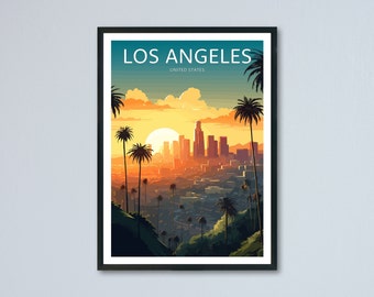 Los Angeles Travel Print, Los Angeles Travel Poster, Los Angeles Wall Art, Los Angeles Wall Decor, Travel Lover, Memory Wall, Travel Wall