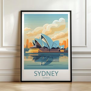 Sydney Opera House Travel Print, Wall Art Sydney, Travel Wall, Memory Wall, Sydney Opera Poster, Retro Travel, Australia Travel Poster Art