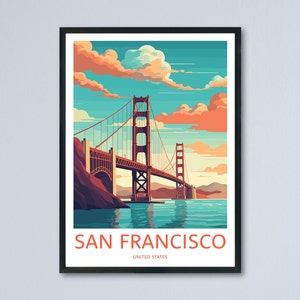 San Francisco Travel Print, Golden Gate Bridge San Francisco, Golden Gate Bridge Poster, California Poster, Travel Poster, Travel Wall