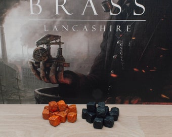 Upgrade Set Brass Birmingham / Lancashire - Rohstoffmarker Ressourcen Kohle und Eisen (kubische Form)