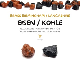 Upgrade Set Brass Birmingham / Lancashire - Rohstoffmarker Ressourcen Kohle und Eisen (natürliche Form)