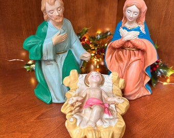 Vintage HOMCO Nativity w/ Mary, Joseph and Baby Jesus