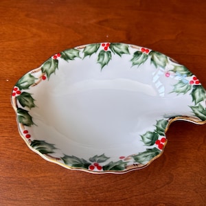 Vintage Lefton China Christmas Candy/Nut Dish