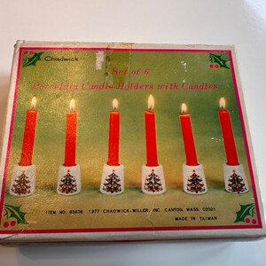 Vintage Chadwick Porcelain Christmas Candle Holders--NIB