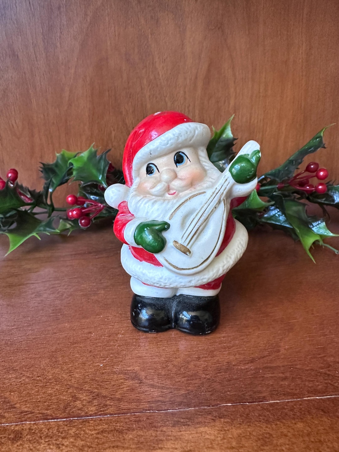 Santa Rocking Instrument Vintage Santa Figurine Playing Instrument - Etsy