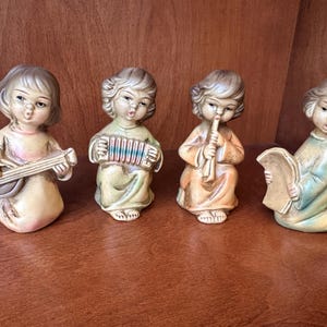 Vintage Chalkware Musical Angels Made in Japan MCM