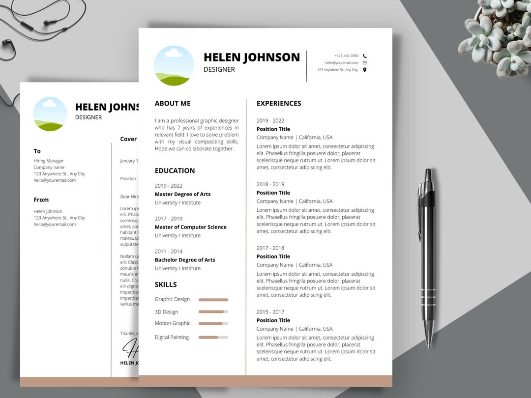 Editable CV Resume Cover Letter TEMPLATE Professional Resume Template ...