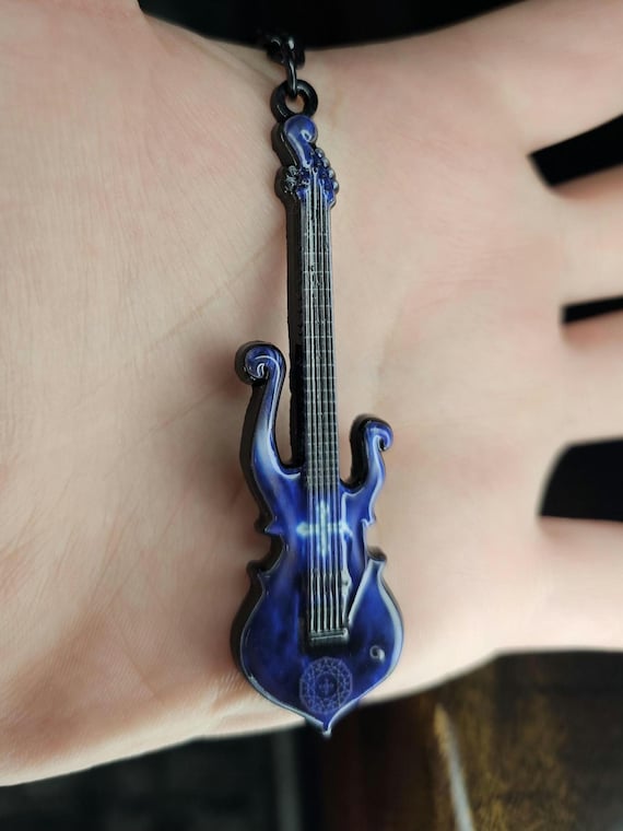 Mana Sama Blue Visual Kei Guitar Keychain - Etsy