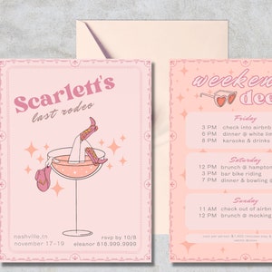 Bachelorette Party Logo, Invitation & Itinerary - LAST RODEO Nashville, Instant Download Template, Printable PDF