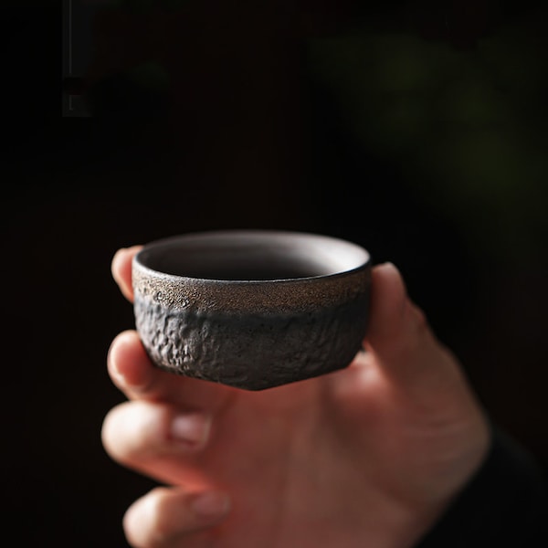 Japanese Tea Cup Espresso Mug Handmade Ceramic Sake Cup Tea Set Rough Ceramic Housewarming Gift