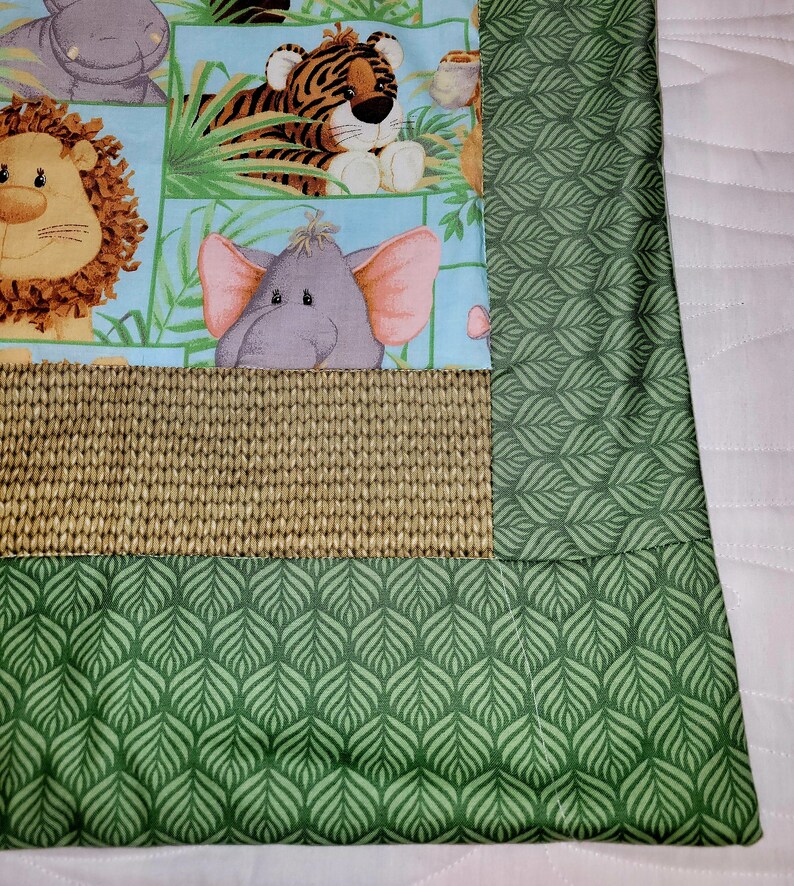 Jungle Safari Baby Blanket, Safari Nursery Bedding, Giraffe, Lion ...