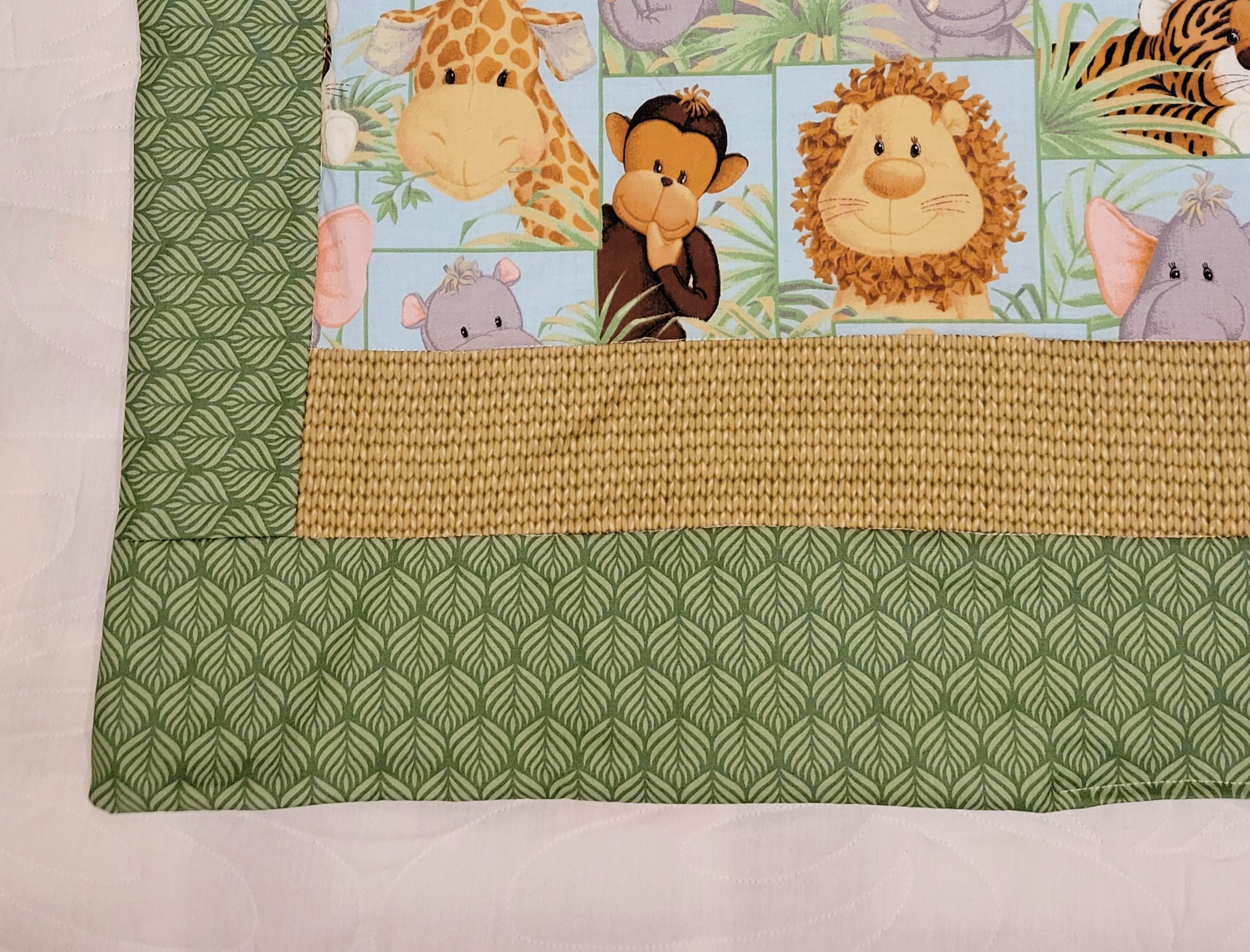 Jungle Safari Baby Blanket, Safari Nursery Bedding, Giraffe, Lion ...