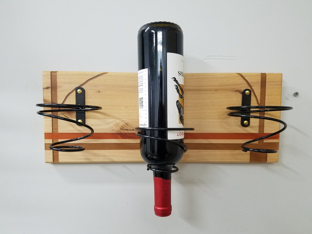 Wooden Wine Rack Wood Wine Bottle Wall Rack Handmade Wine Etsy