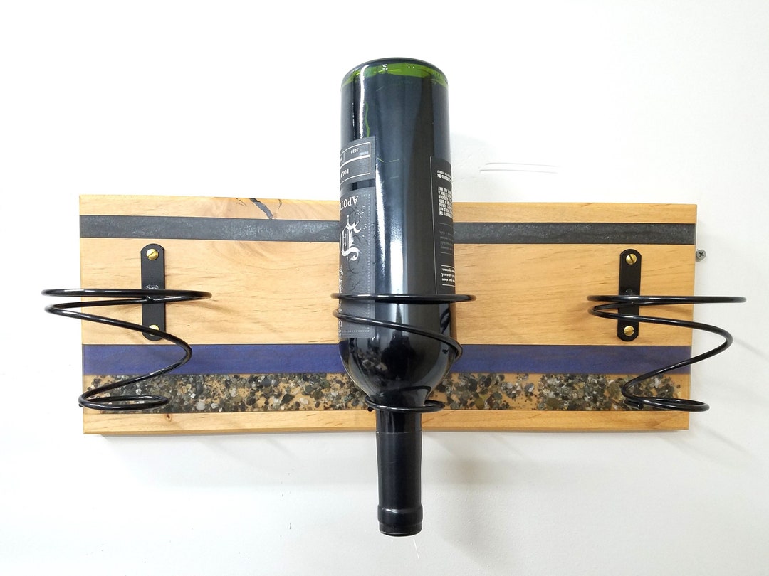 Wooden Wine Rack Wood Wine Bottle Wall Rack Handmade Three Etsy