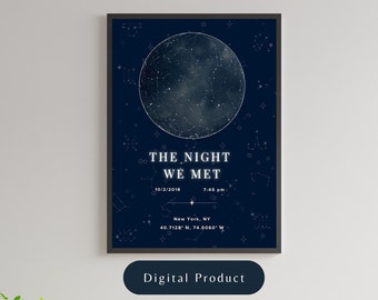 Printable Custom Star Map Poster | Personalized Night Sky Art