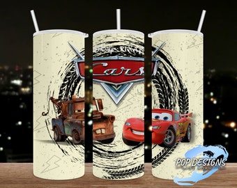 Cars inspired, 20oz Skinny Tumbler, Straight, 20 oz. Designs, Lightning McQueen png, Sublimation, tumbler designs, PNG file,