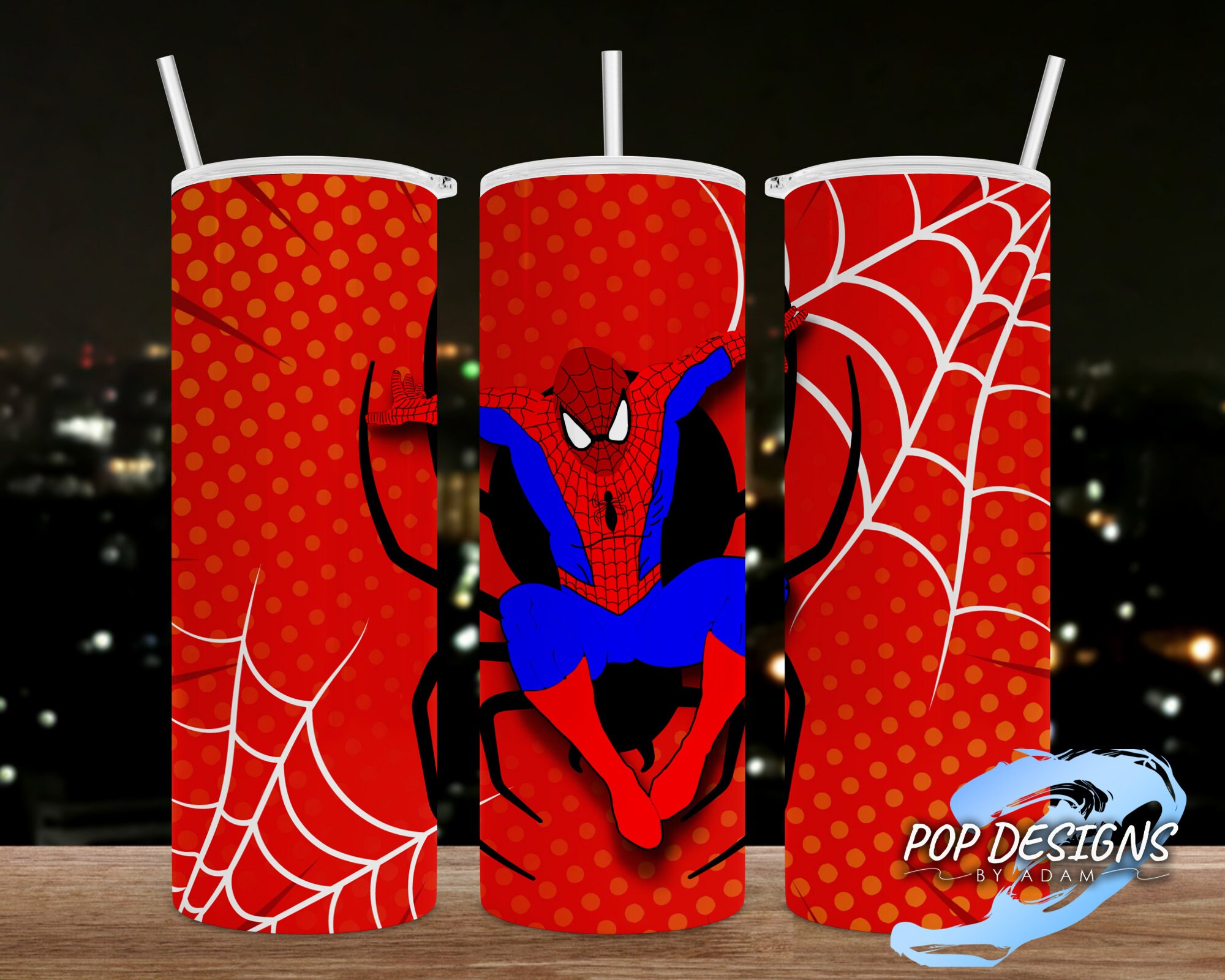 Spiderman Inspired Tumbler, 20oz Skinny Tumbler, Straight, 20 Oz