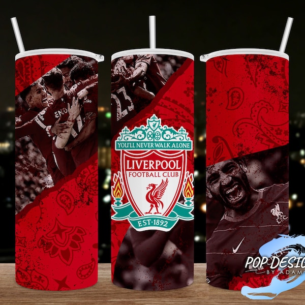 Liverpool Inspired Tumbler, 20oz Skinny Tumbler, Straight, 20 oz. Designs, Soccer png, Sublimation, tumbler designs, PNG file,