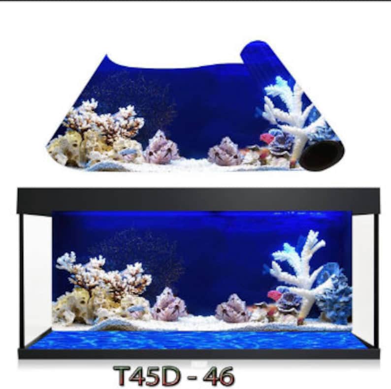 Aquarium Fish Tank Background Decal Poster Easy Set Up. Etsy