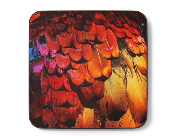 Red Pheasant Hardboard Back Coaster