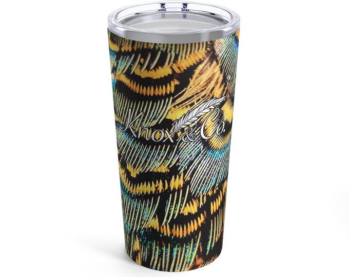 Blue and Gold Pheasant Tumbler 20oz